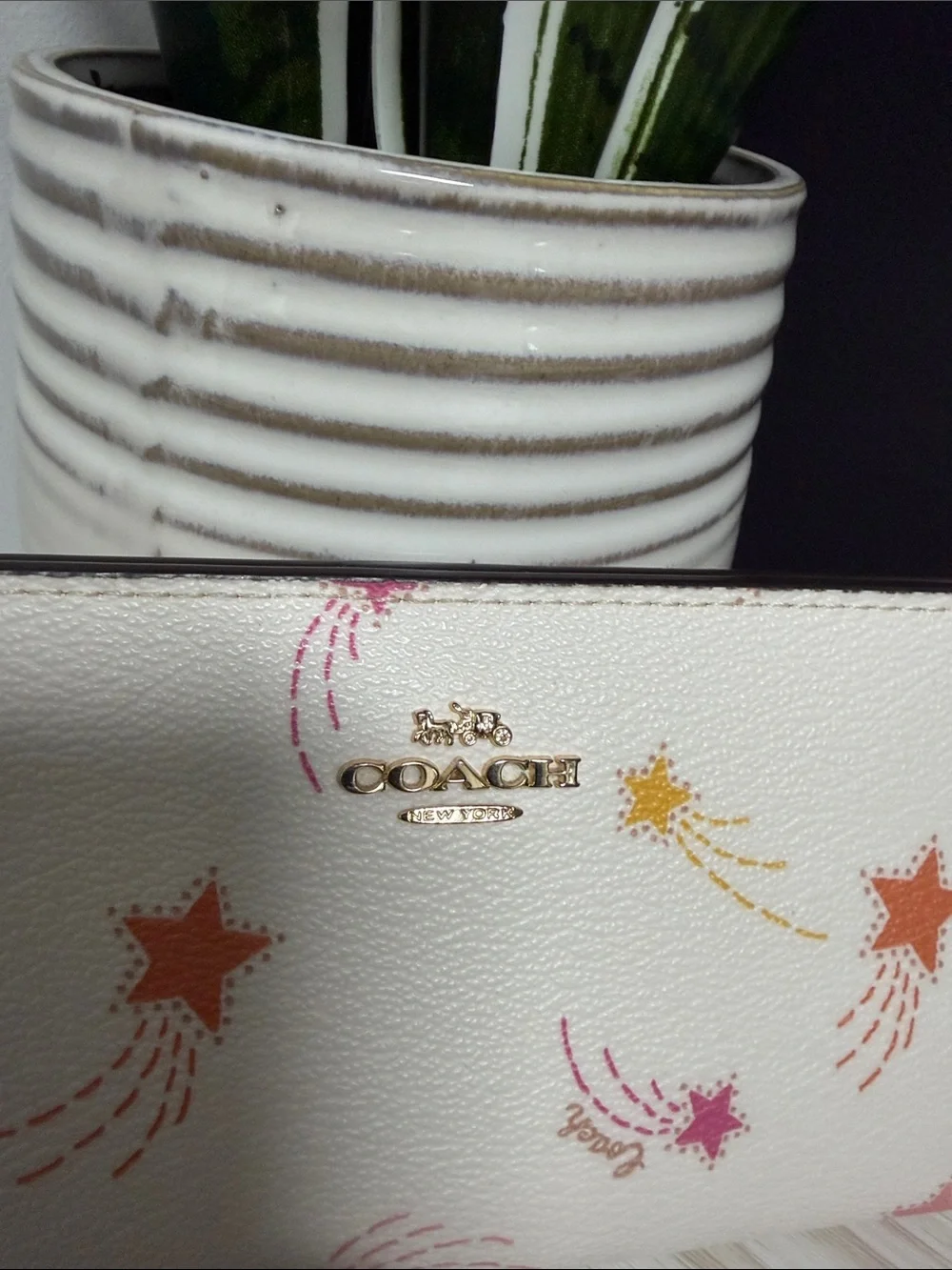 Coach Star Slim Zip Wallet with Shooting Star Print!! EUC